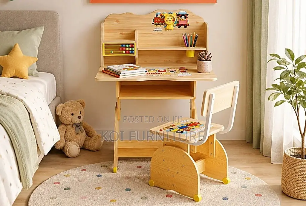 Home Desk; Brown Home Schooling Kids Desk Chair Sets