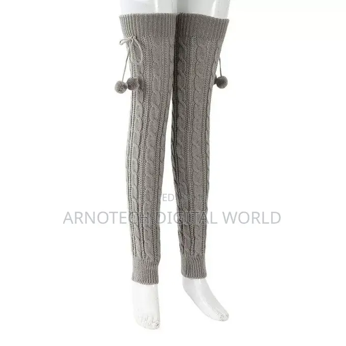 Knitted Thick Leg Warmers – Soft Winter Knee High Fashion Warm Socks