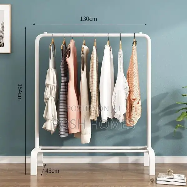 Single Pole Standing Iron Cloth Drying Rack With an Under Shoe Rack*