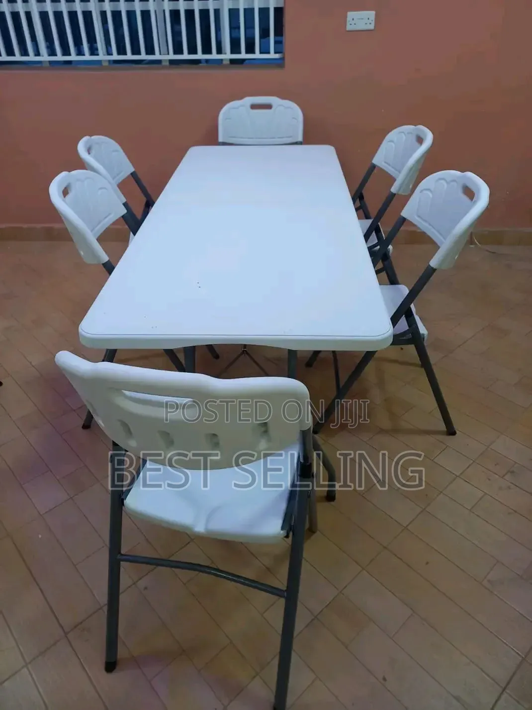 6 Pax White Folding Table and Chairs