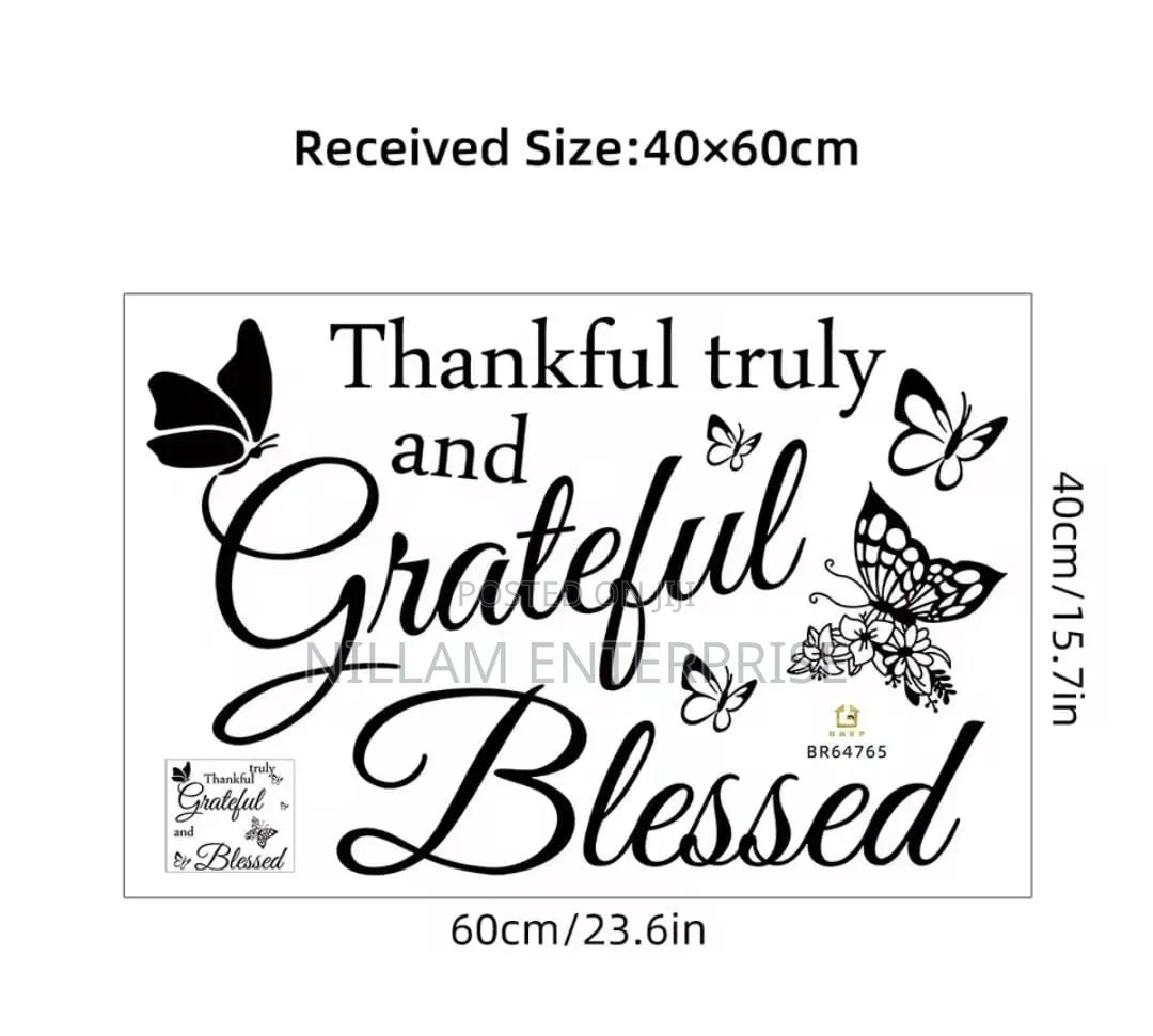 Diy Peel Stick Diy Simple Wall Stickers Thankful,Grateful Blessed )