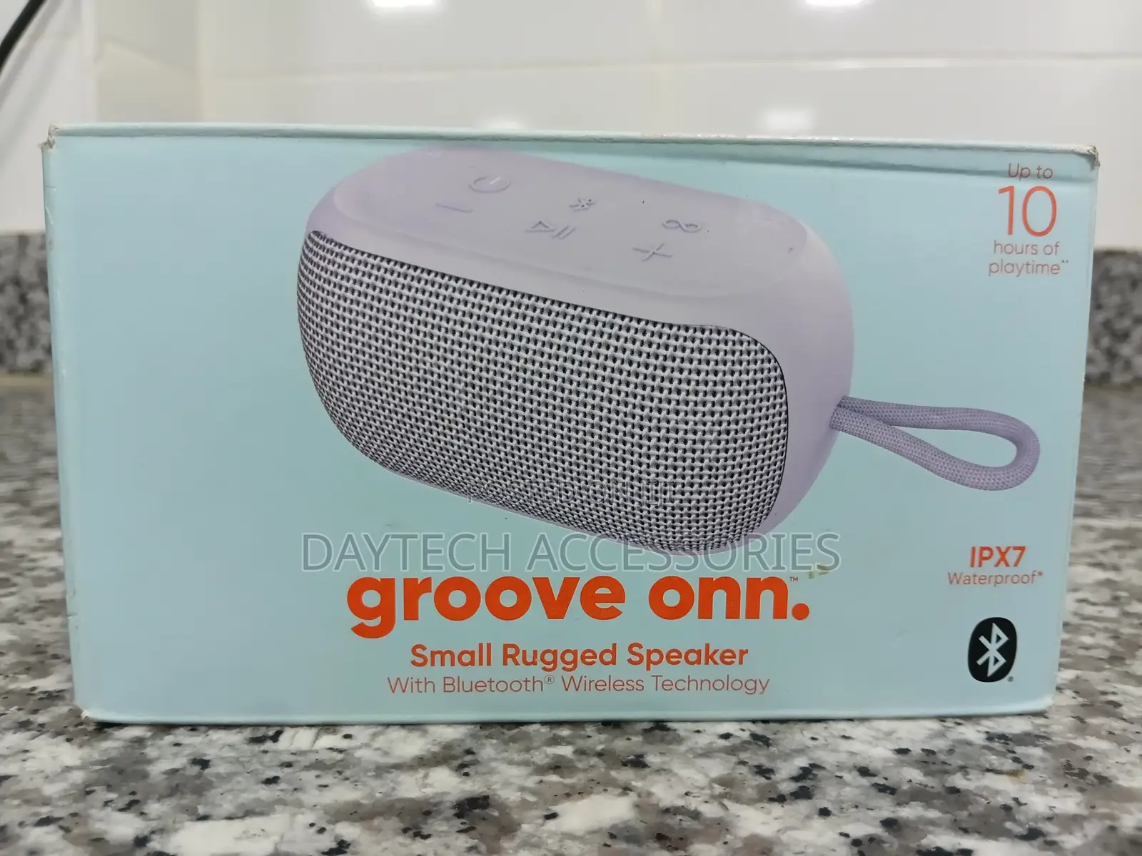 This Is an Onn. Groove Small Rugged Speaker