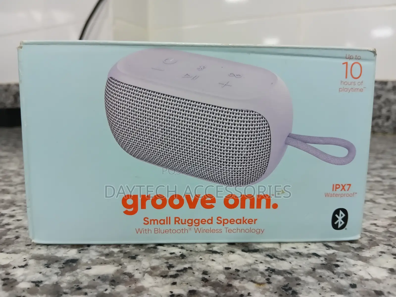 Groove Onn Small Rugged Portable Bluetooth Speaker.