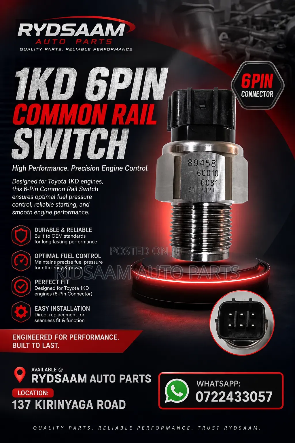 Toyota 1kd 6 Pin Common Rail Switch