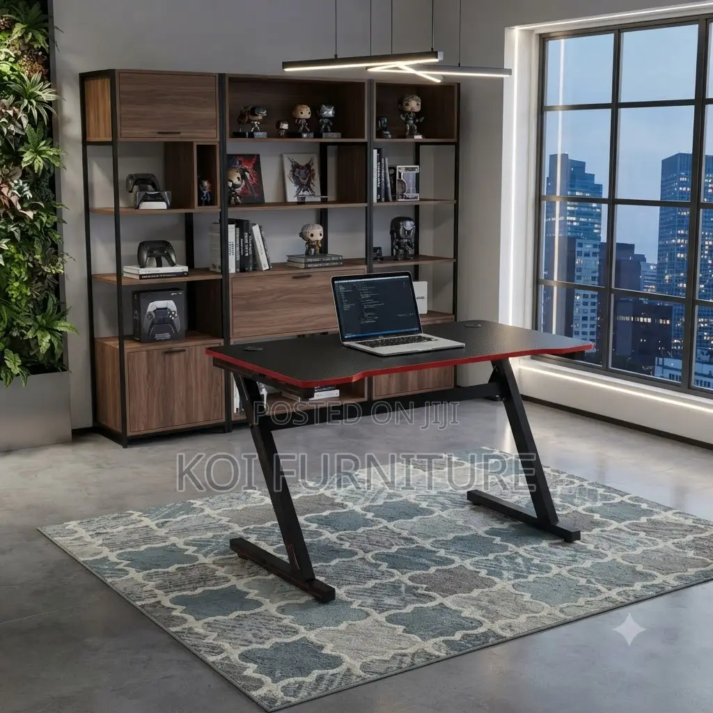 Office Desk; Office Gaming Desk With Led Side Lightings
