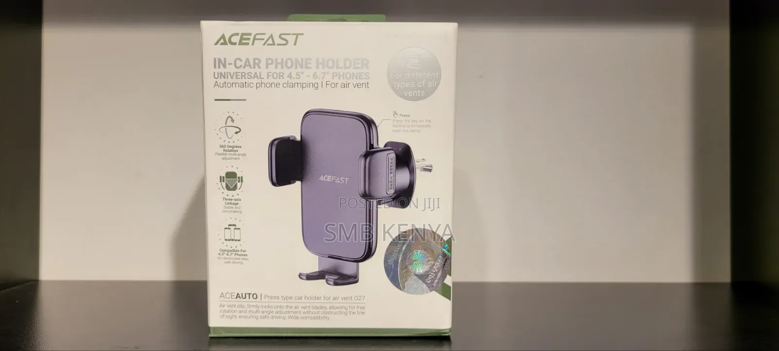 Auto Phone Clamping in Car Air Vent-Acefast D27