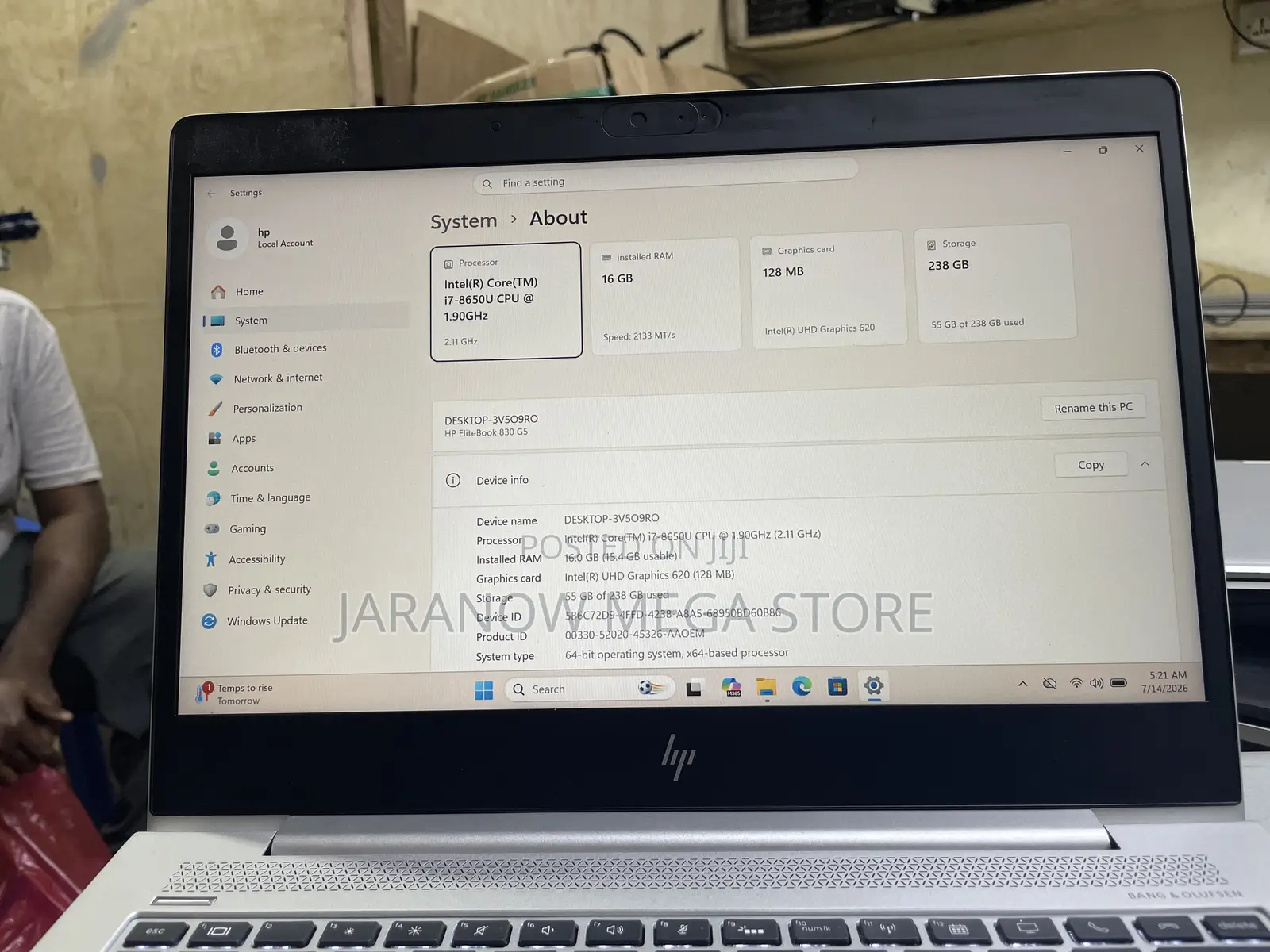 Laptop HP EliteBook 830 G5 16GB Intel Core i7 SSD 256GB