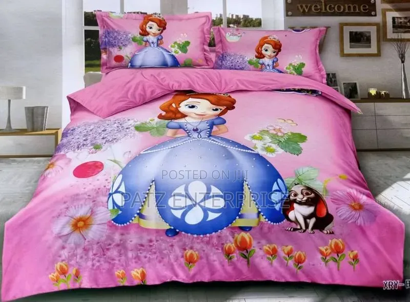 4pc Girls Themed Binded Cartoon Duvet