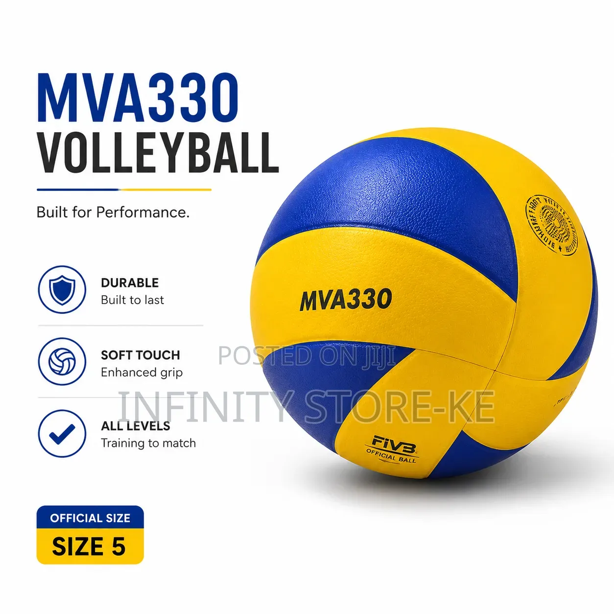 MVA330 Size 5 Volleyball – Soft Touch Training Match Ball