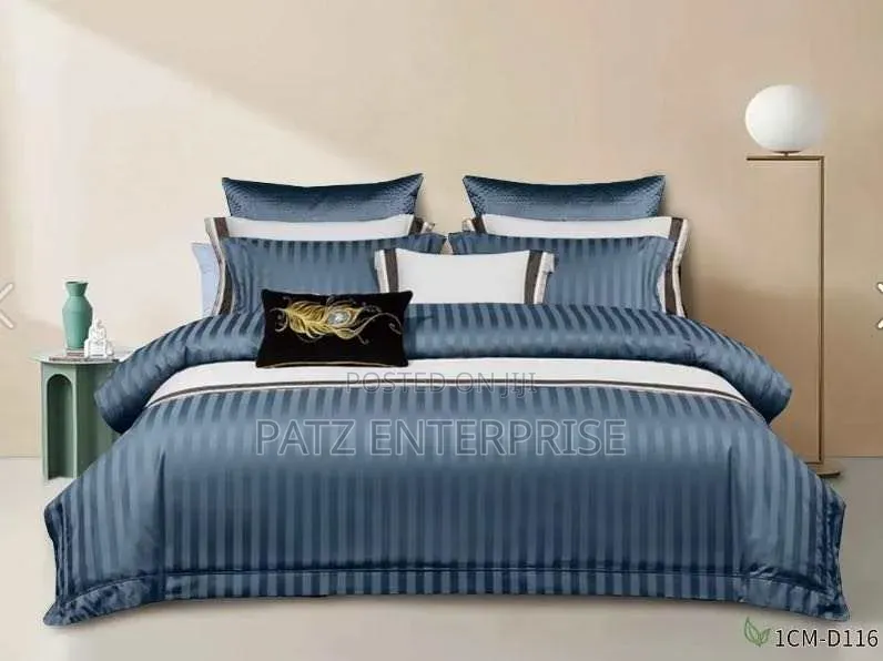 Luxury Cotton Satin Stripped Duvet Cover Sets Size;6*6/6*7/7*8-