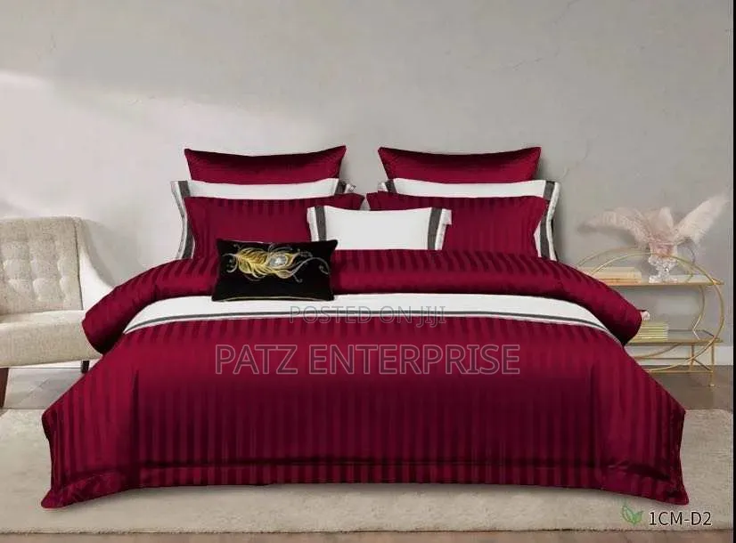 Luxury Cotton Satin Stripped Duvet Cover Sets Size;6*6/6*7/7*8-