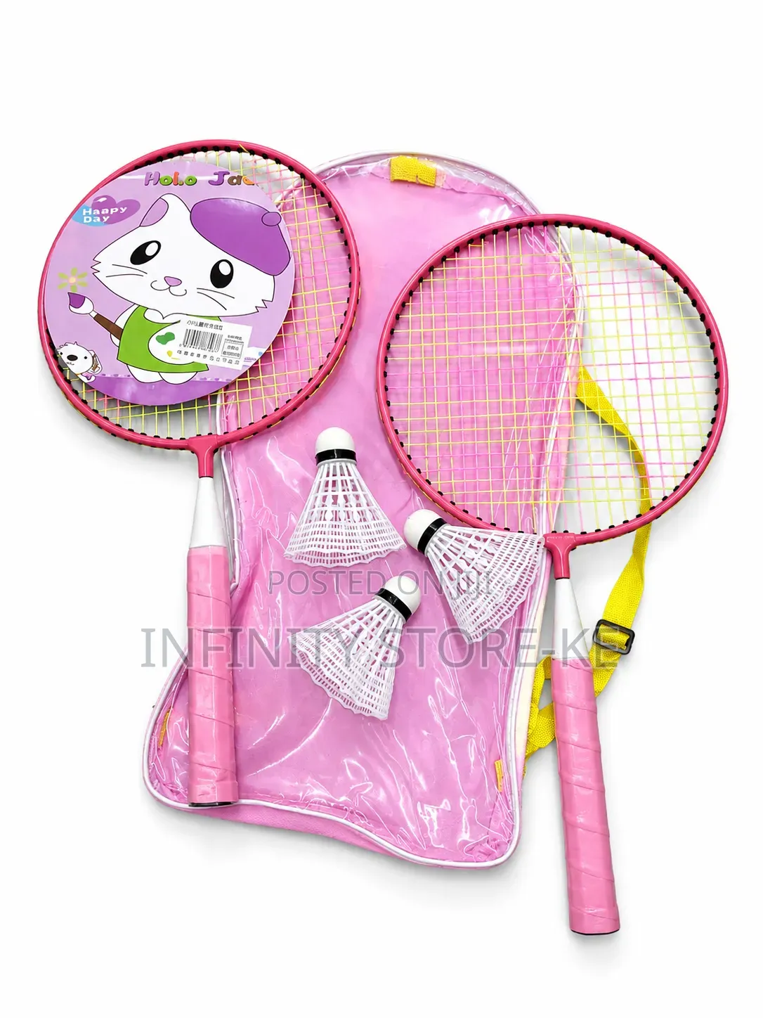 Kids Badminton Racket Set With 2 Rackets, 3 Shuttlecocks Carry Bag