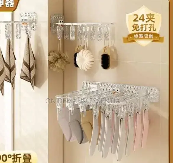 24 Clip Multifunction Wall Folding Cloth Hanger