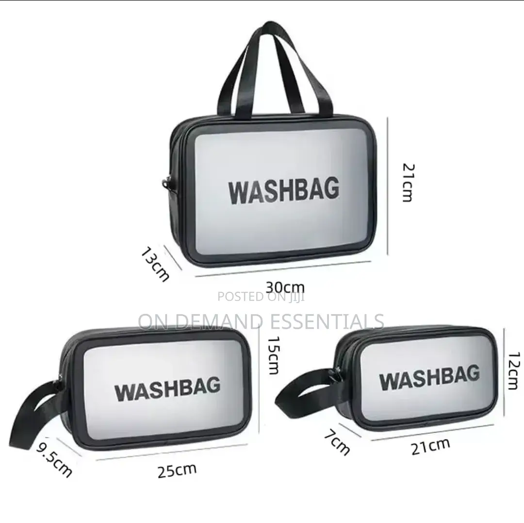 3pc Wash Bag Pouch With Wide Base