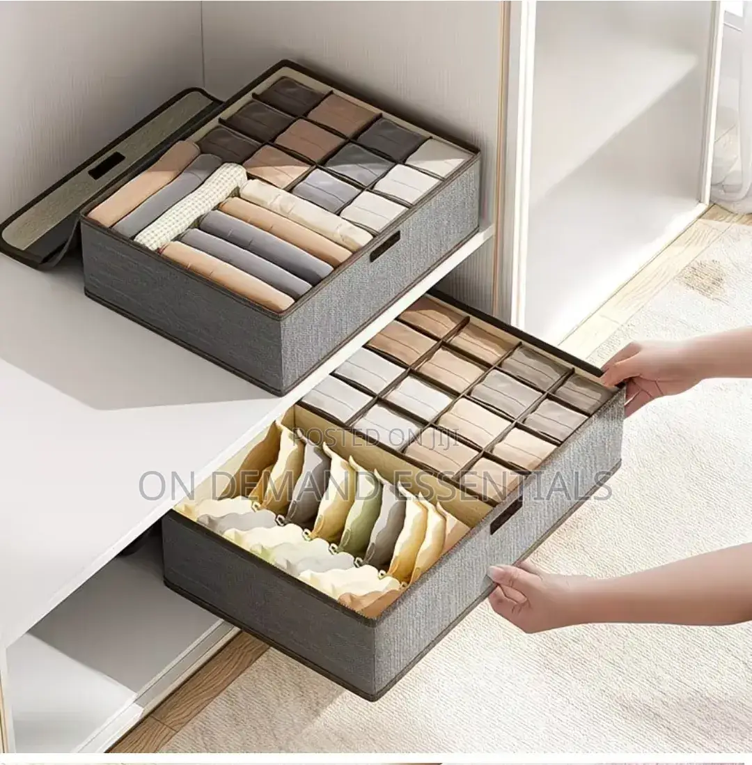 17 Grid Sock Underwear Storage Box With Lid
