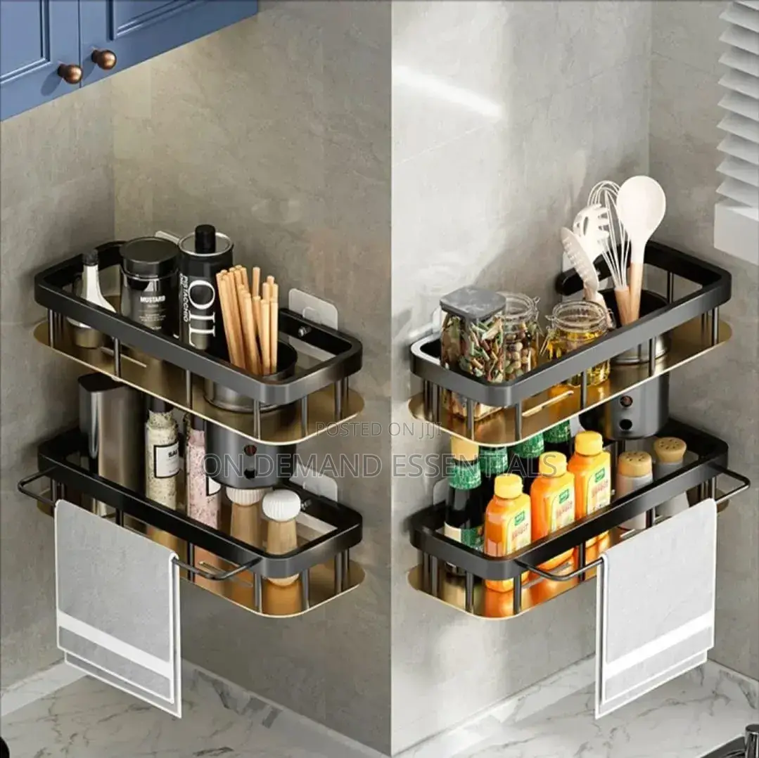 2 PCS Aluminum Alloy Rectangular Shelf With Towel Holder