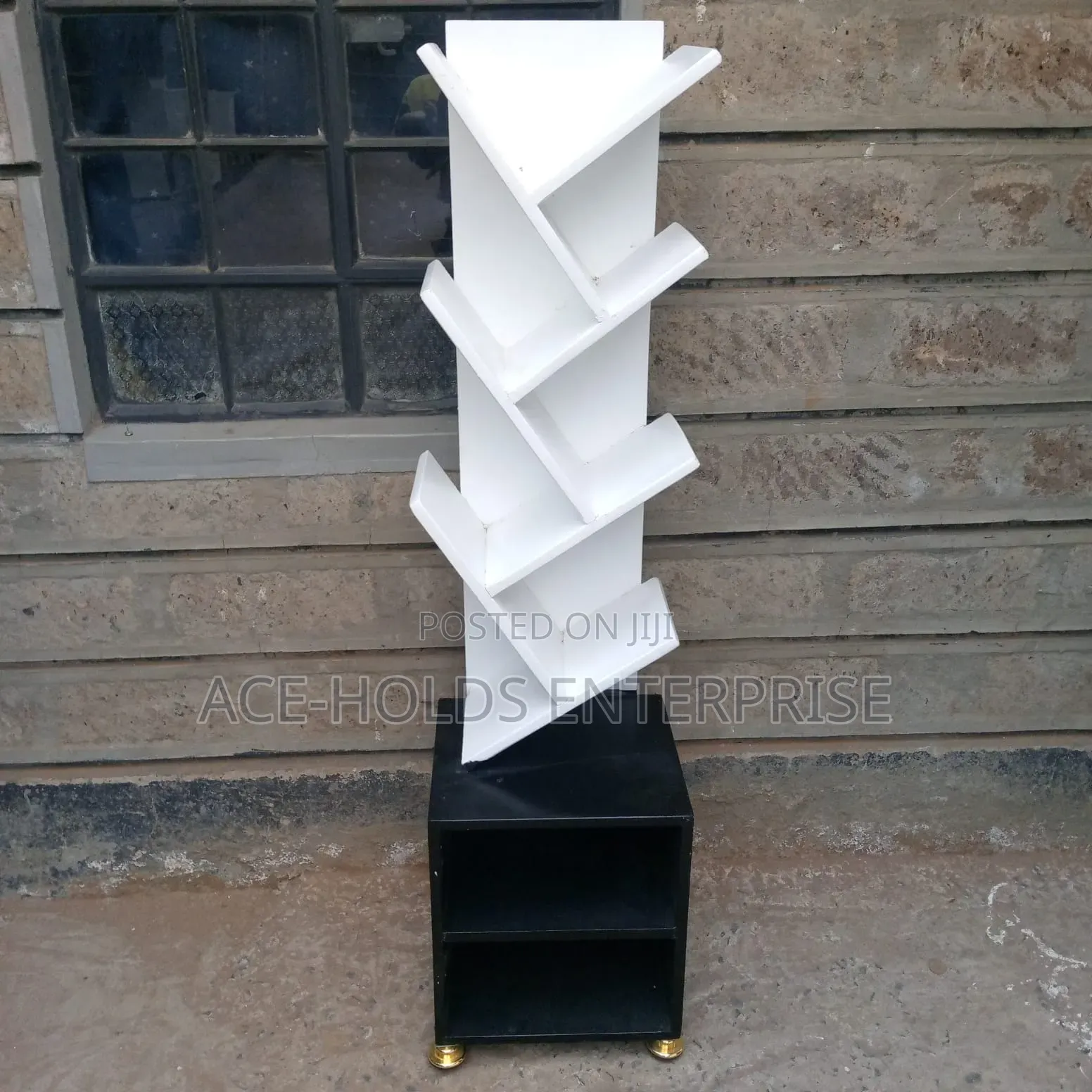Executive Wooden Book Shelving Unit With Open Storage