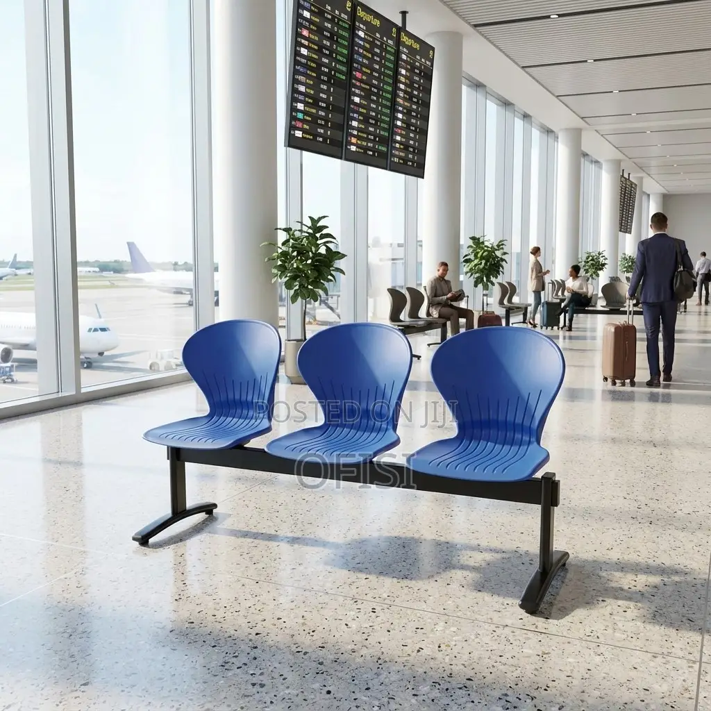 Waiting Bench; Modern 3-Link Durable Office Waiting Bench