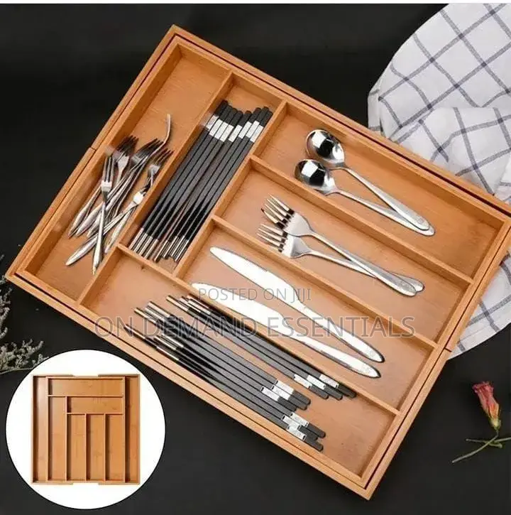 Multifunctional Bamboo Drawer Organizer