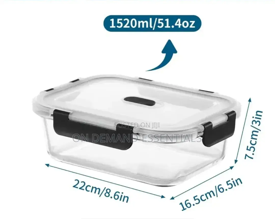 1pc Large-Capacity Glass Food Storage Container