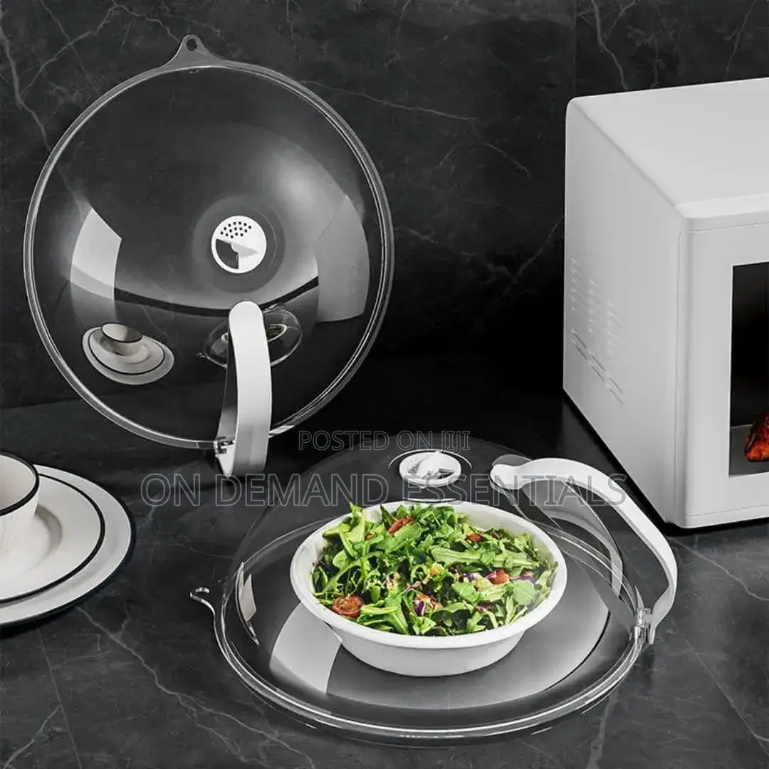 Heavy Microwave Food Cover With White Handle