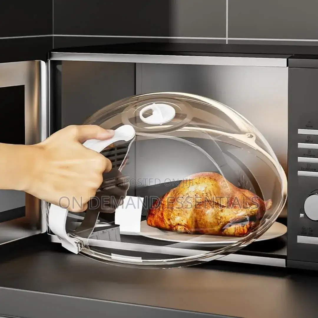 Heavy Microwave Food Cover With White Handle
