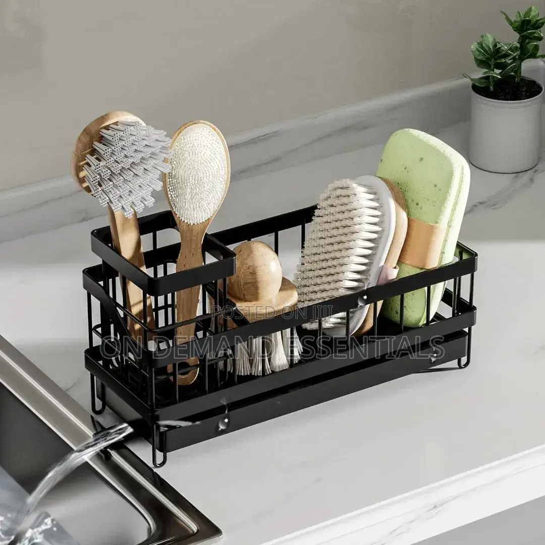 Sink Caddy With Water Draining Tray Sink Sponge Detergent Storage Rack