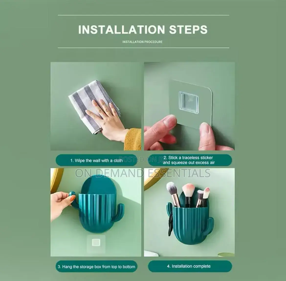 Multipurpose Self-Adhesive Cactus Storage Rack Kitchen Bathroom