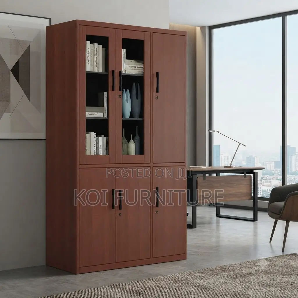 Office Cabinet; Three Doors Wooden Mahogany Executive Cabinet