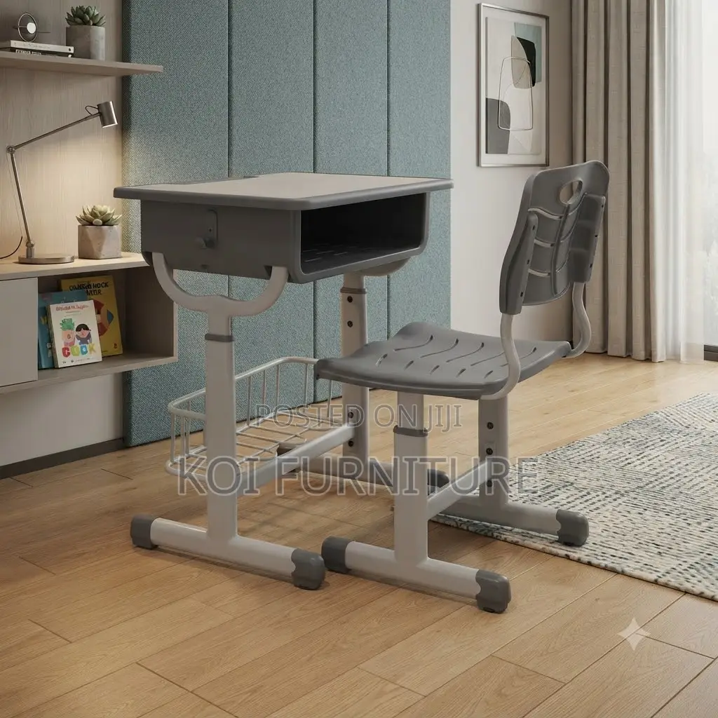 Home Desk; Brown Kids Desk Chair Set for Home and School