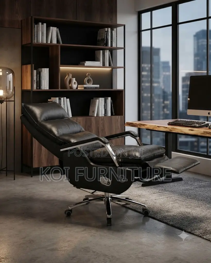 Office Chairs; Executive Leather Office Chair With Heavy Backrest