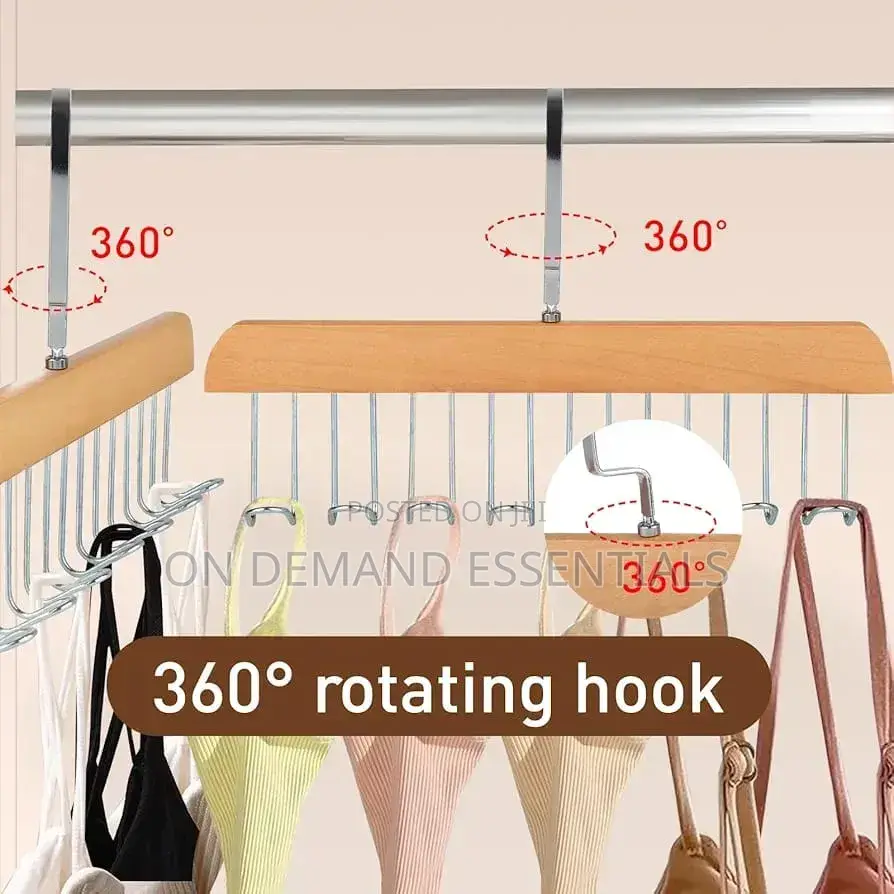 8 Hook Solid Wood Bra Hanger/Multipurpose Hanger