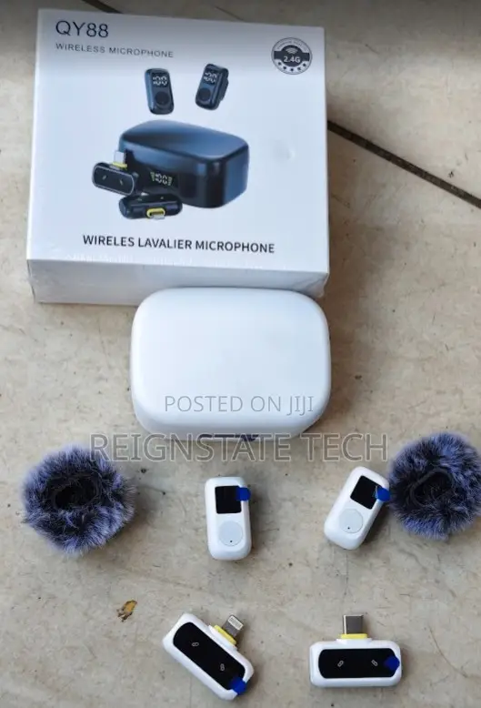 Qy88 Wireless Wearable Mic With Charging Case for Recording