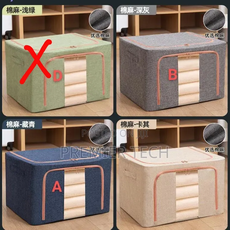 66L 50x40x33cm Foldable Metal Frame Clothes Storage Bag