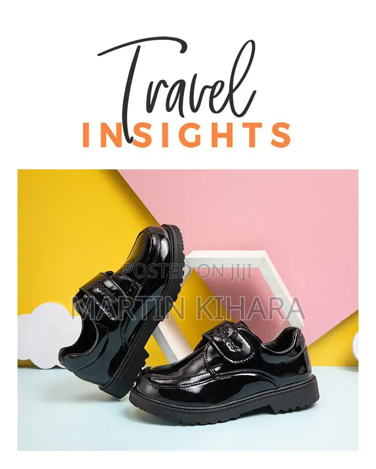 Boys Wetlook School Shoes (Size 27-38)