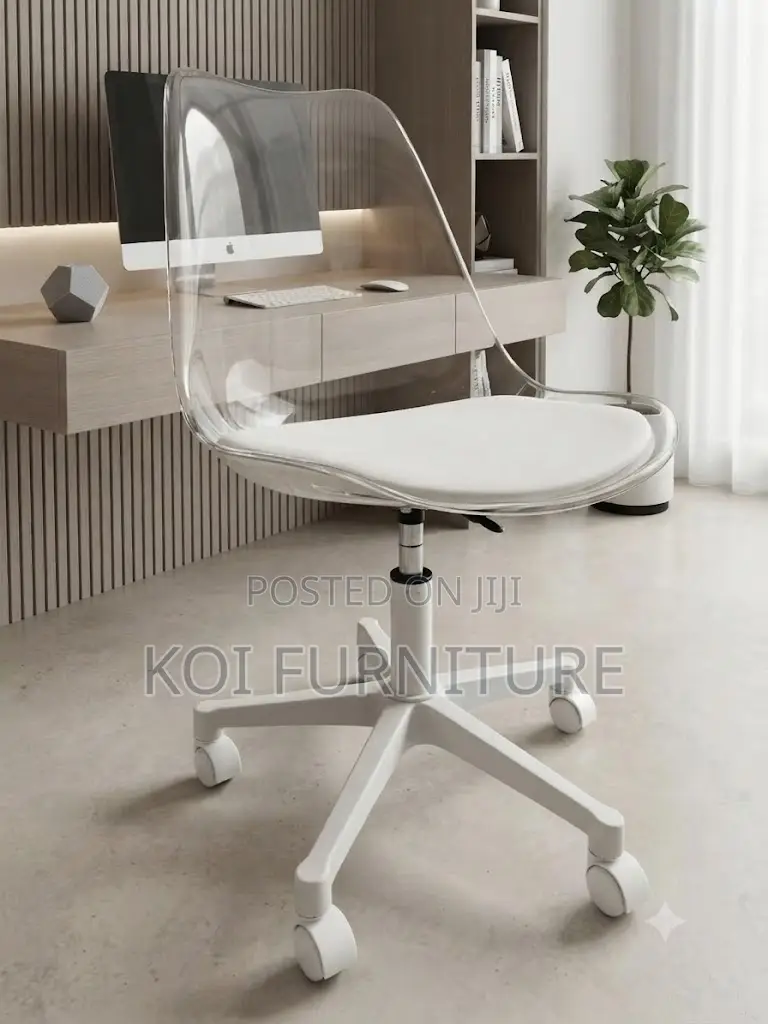 Dining Chairs; Mid Backrest Swivel Clear Dining Chairs
