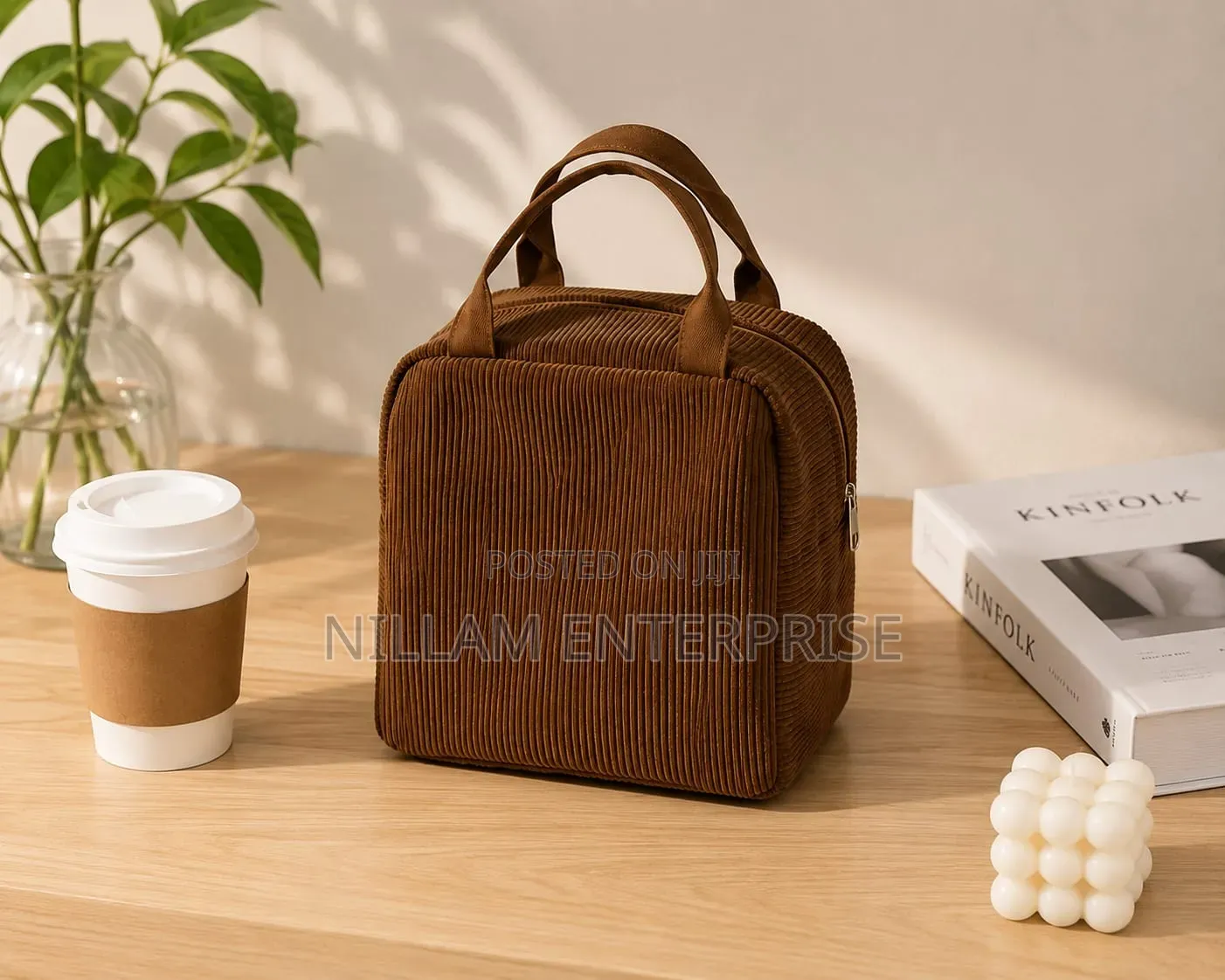 Corduroy Fabric Lunch Bag*