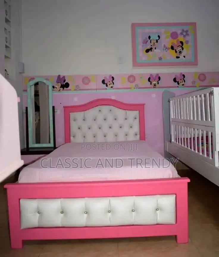4x6 Pink and White Kids Mocket Bed ( All Sizes Available)