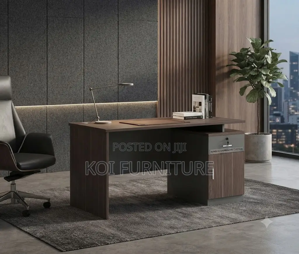 Office Desk; 1.4 Meter Executive Office Desk With Power Manage Cable