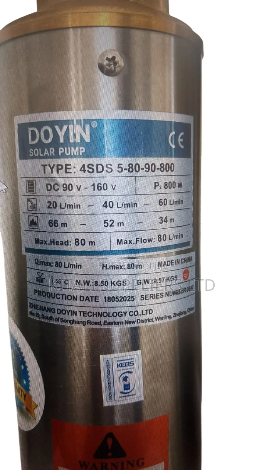 DOYIN 4sds5-800w Solar Submersible Water Pump