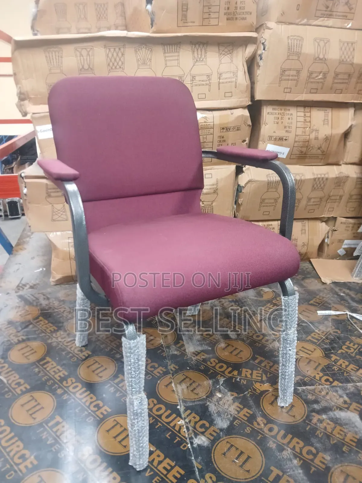 Purple Church Chairs With Resting Arm