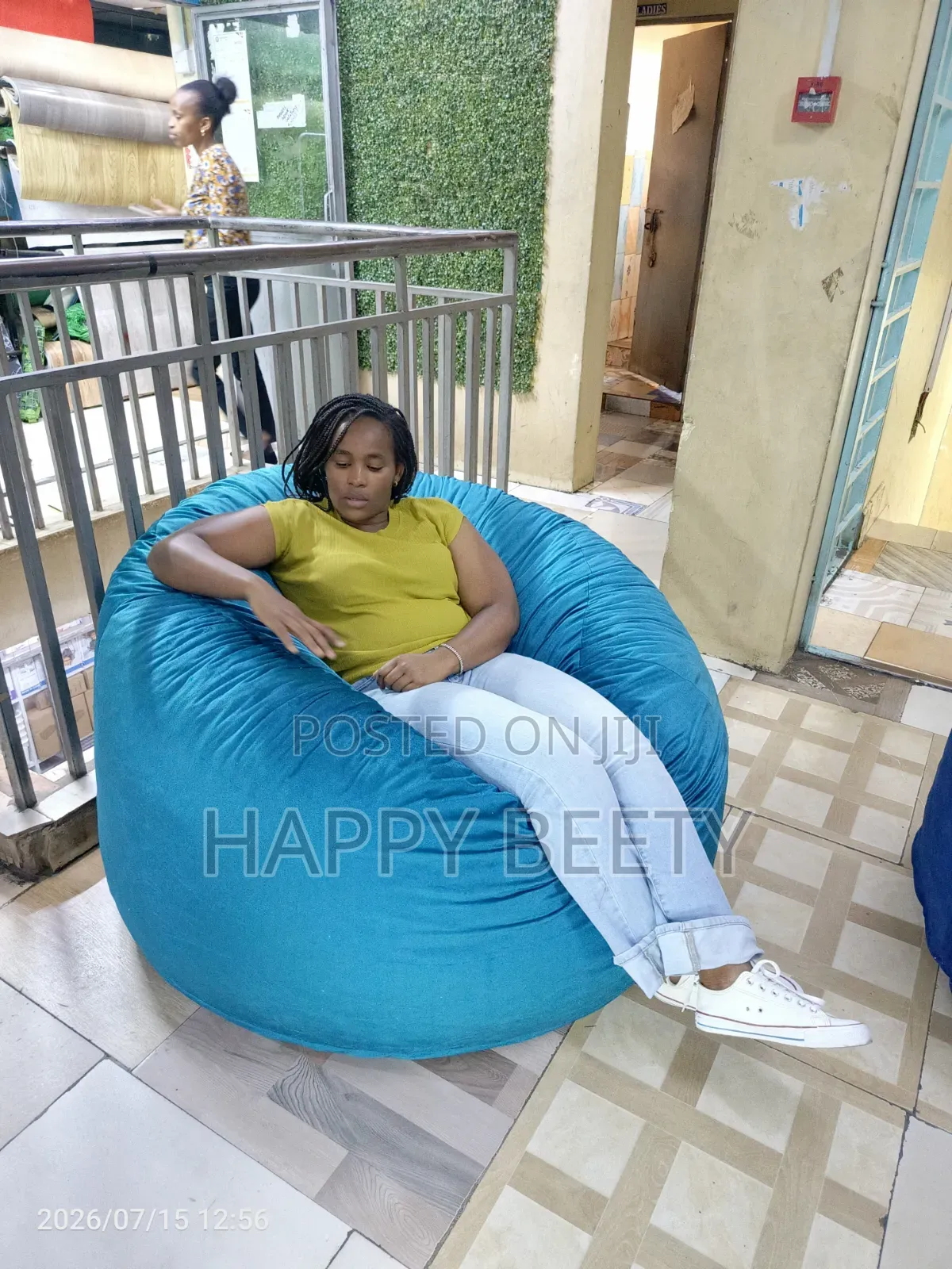 Bluish Beanbag Seat