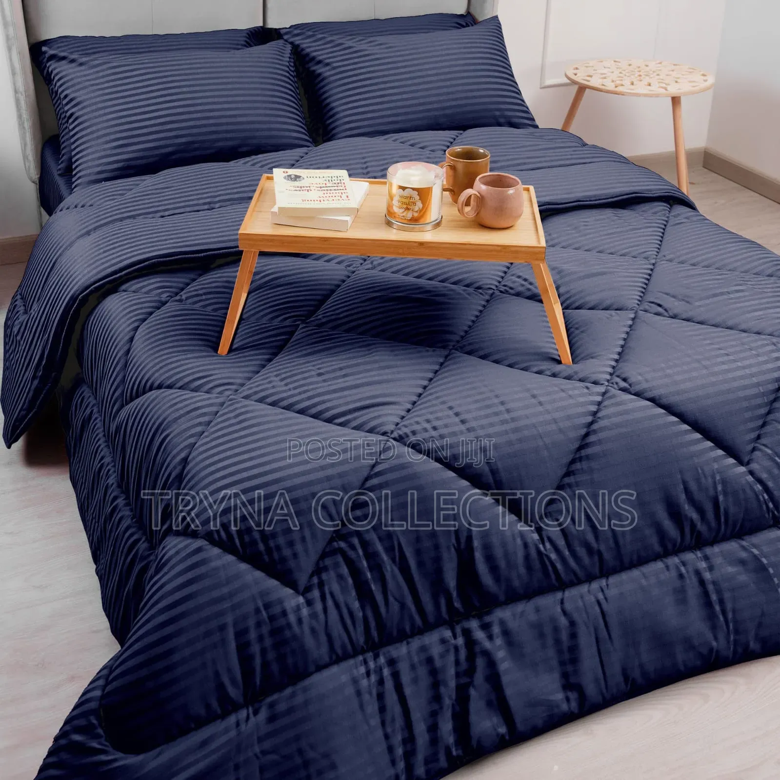 Stripped Cotton Binded Duvet Set