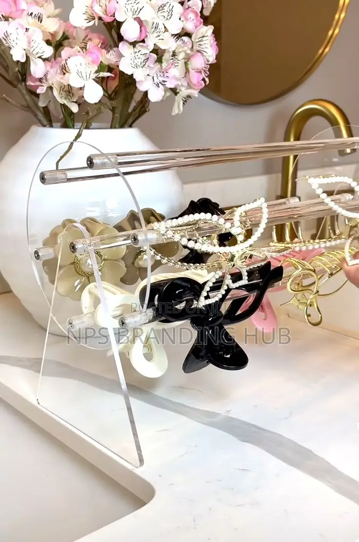 360°Rotating Acrylic Headband Holder/Claw Clip Organizer (el.b