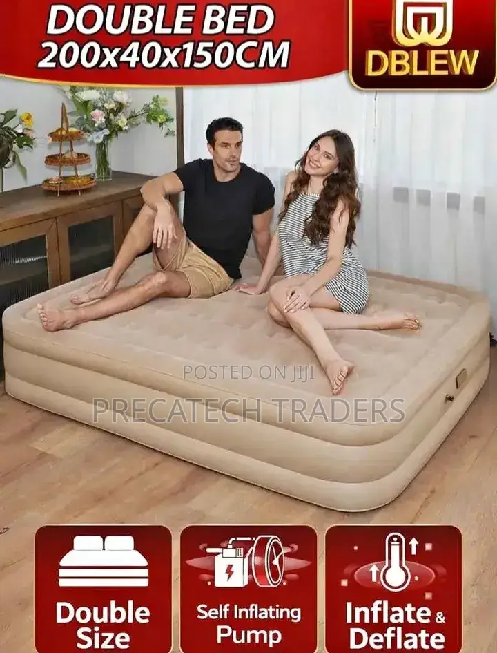 Portable Double Air Mattress for Home Camping