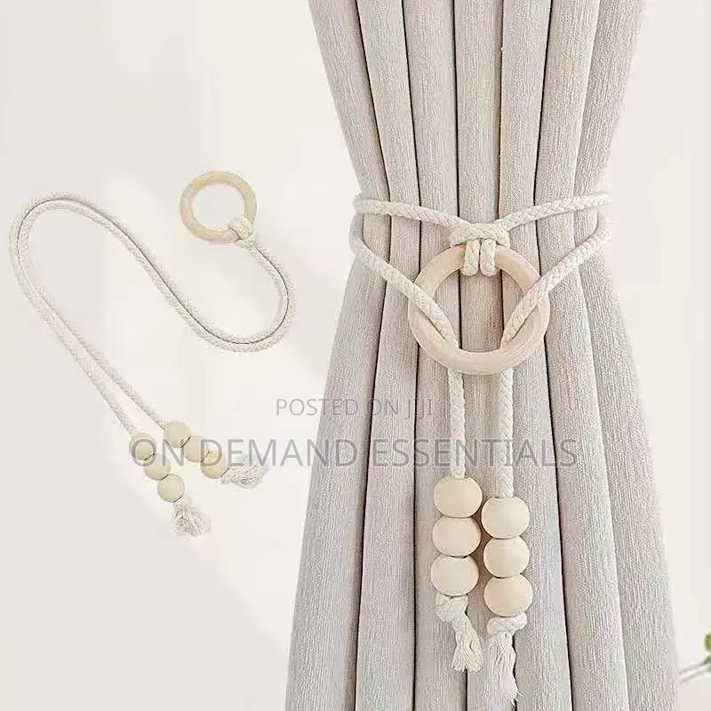 2pcs Natural Cotton Rope Curtain Tiebacks Boho Style