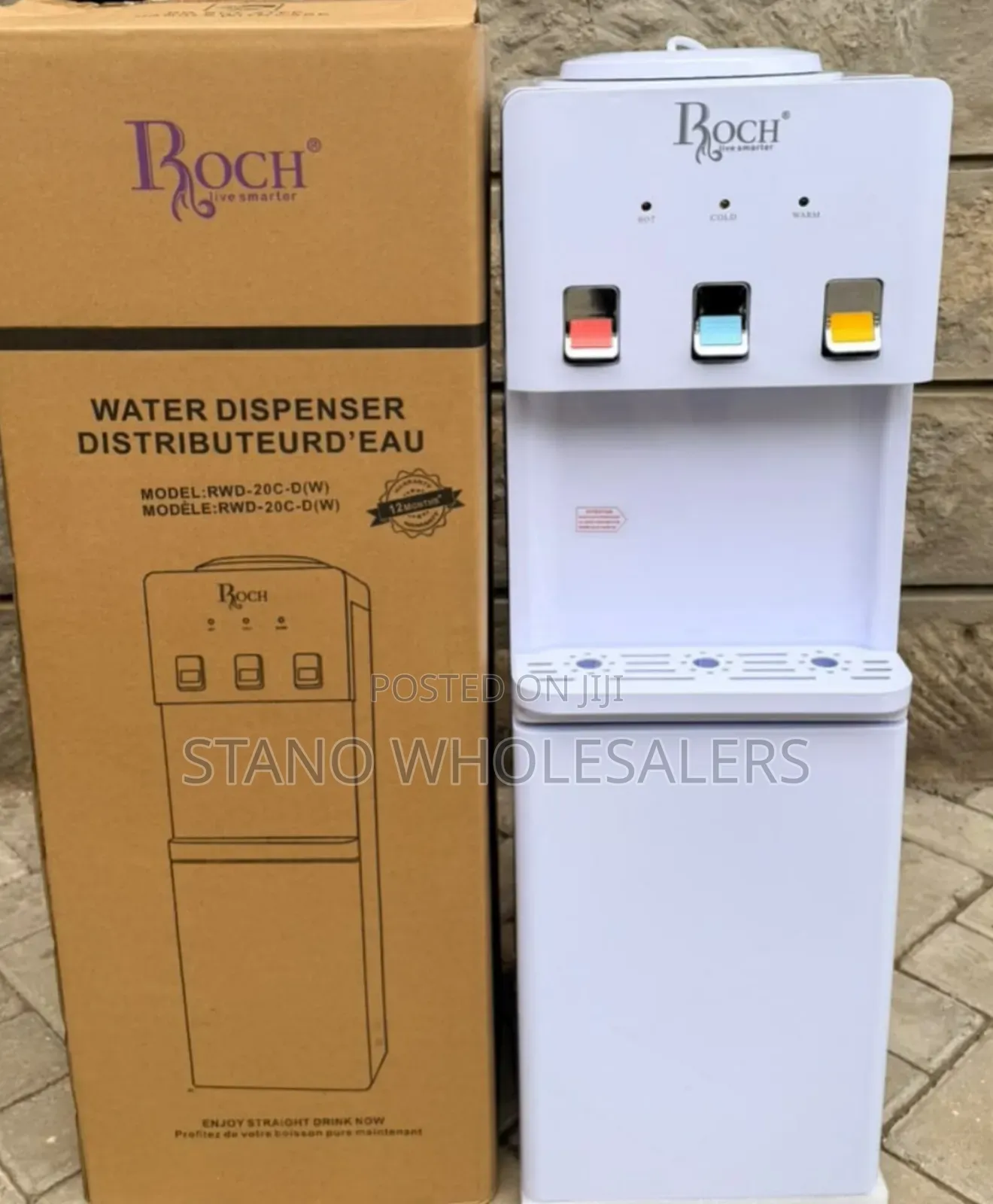 Roch 3 Taps Water Dispenser White