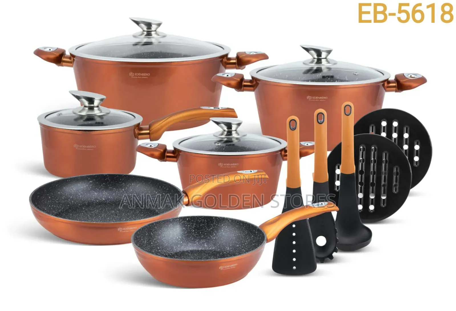 Edenburg 15pc Cookware Set(Burnt Orange)