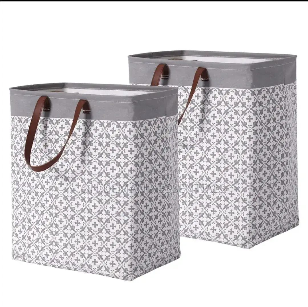 Fabric Laundry Basket Stacking Storage Bins With Handles