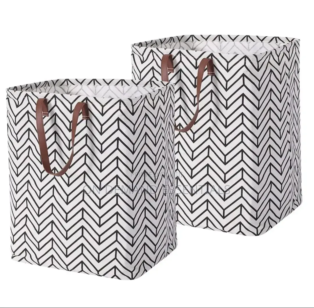 Fabric Laundry Basket Stacking Storage Bins With Handles